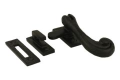 Loquet de fenêtre à battants en fonte noire 119x39 mm