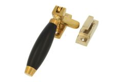 Loquet de fenêtre à battants (1932) laiton poli bois d'ébène