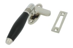 Loquet de fenêtre à battants, laiton nickelé. Droit