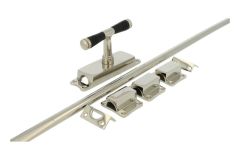 Crémone en applique pour fenêtre laiton nickelé (1908)