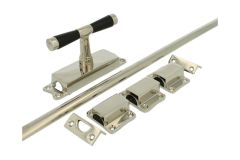 Crémone en applique pour fenêtre laiton nickelé (1918)