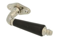 Poignée de fenêtre laiton nickelé bois d'ébène (1904)