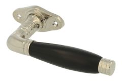 Poignée de fenêtre laiton nickelé bois d'ébène (1926)