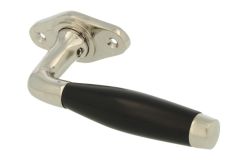 Poignée de fenêtre laiton nickelé bois d'ébène (1932)