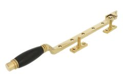 Entrebailleur de fenêtre laiton poli bois d'ébène 315mm