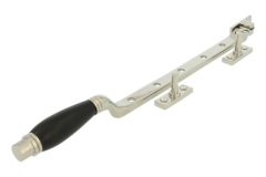 Entrebailleur de fenêtre laiton nickelé bois d'ébène 315mm