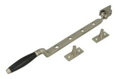 Entrebâilleur de fenêtre laiton nickel satiné bois d'ébène