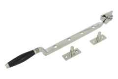 Entrebâilleur de fenêtre 335 mm laiton nickelé bois d'ébène