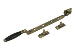 Entrebâilleur de fenêtre laiton patiné bois d'ébène 335 mm