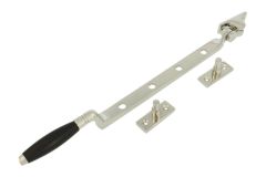 Entrebailleur de fenêtre laiton nickelé bois d'ébène 335mm