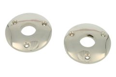 Rosace ronde en laiton nickelé,diamètre du trou 15mm (paire)