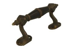 Poignée de tirage ornementée déportée laiton patiné (1900)