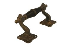 Poignée de tirage ornementée déportée laiton patiné (1895)