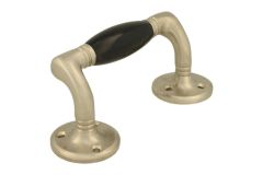 Poignée de tirage 128mm déportée nickel satiné bakélite