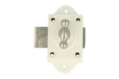 Loquet blanc pour armoire/fenêtre/porte bouton nickel satiné