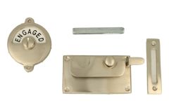 Verrou de porte de WC Vacant/Engaged 92x52mm nickel satiné