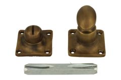 Bouton de condamnation verrou de porte WC laiton patiné