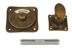 Bouton de condamnation à voyant Libre/Occupé laiton patiné